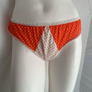 EGO Lingerie red and white polka dot nylon high cut panty